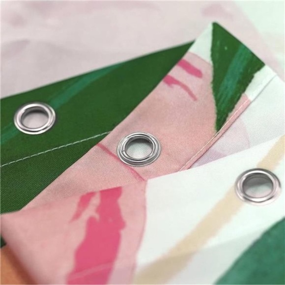 Allover Fruits Shower Curtains,Peach, Cute Bright Fabric Bathroom Curtain Set - Picture 3 of 8